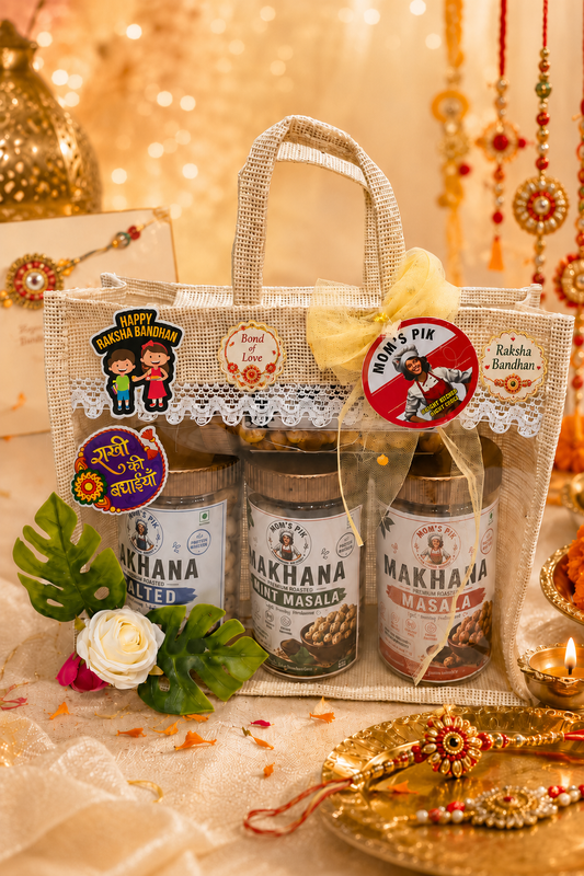 Jute Bag Makhana Rakhi Hamper - Starting from 599