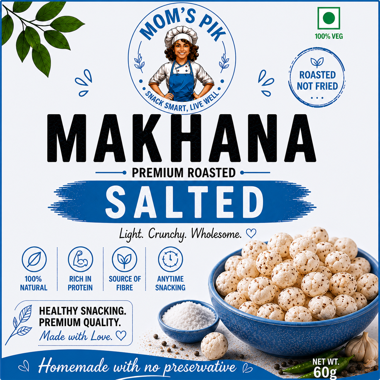 Premium Roasted Makhana – Salted