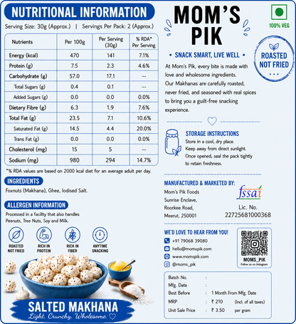 Premium Roasted Makhana – Salted