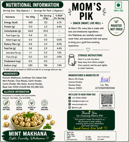 Premium Roasted Makhana – Mint Twist